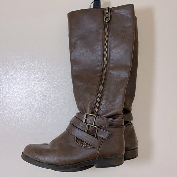 Just Fab Brown Apollina Knee High Boots 5.5 - Picture 3 of 10